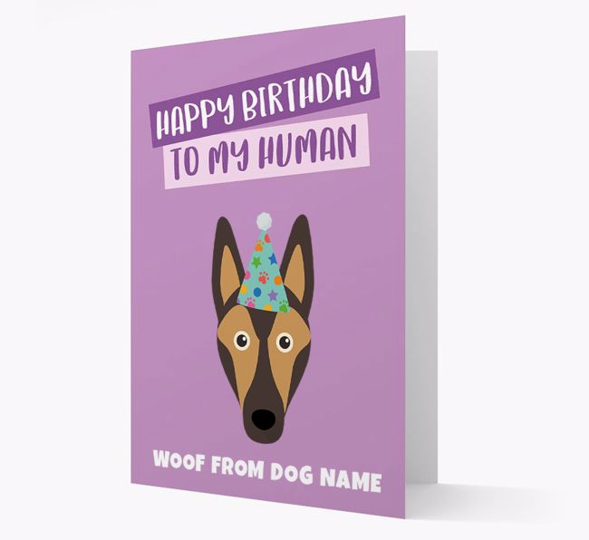 Personalized 'Happy Birthday To My Human' Card with {breedCommonName} Icon
